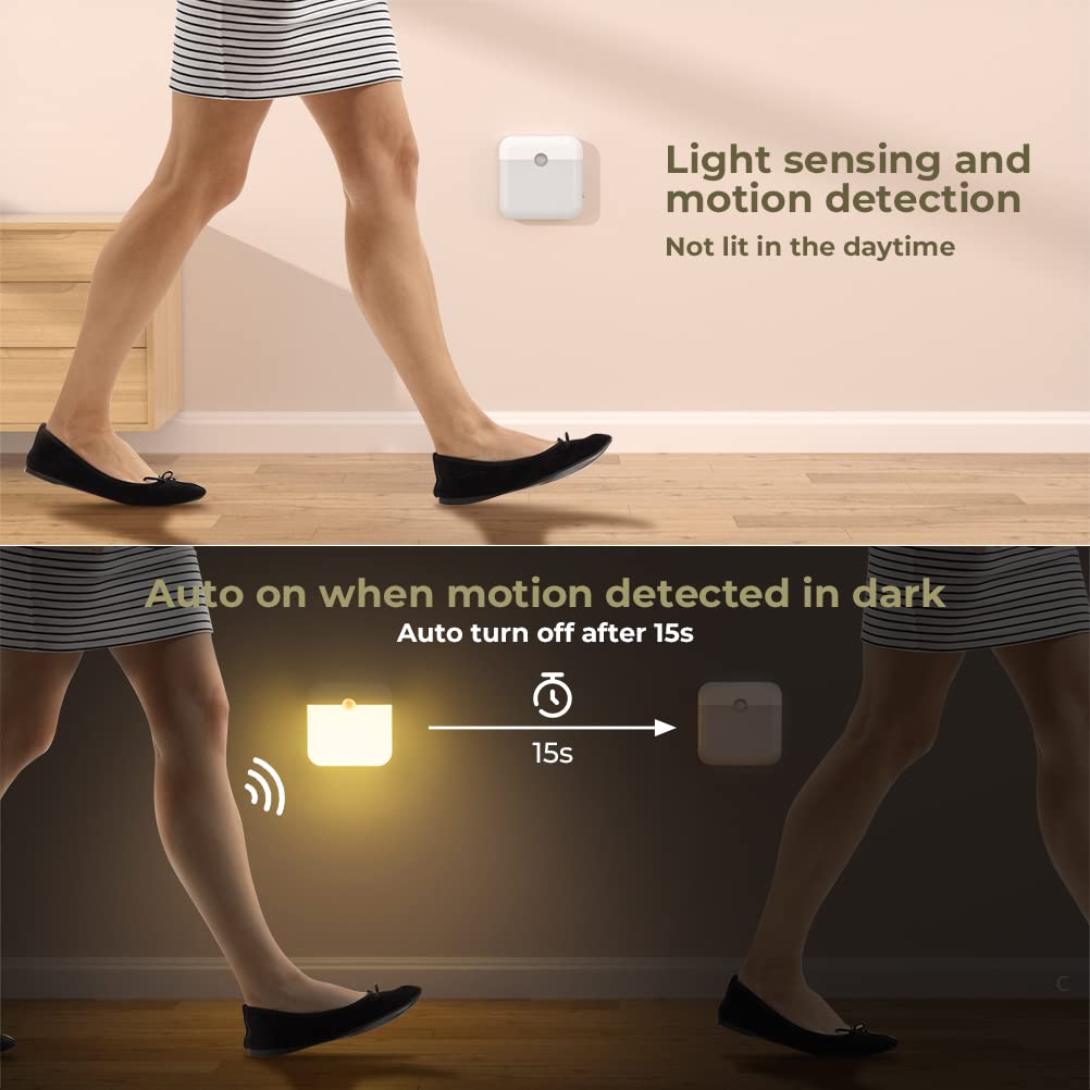 OUSFOT Luce Notturna LED, Sensore di Movimento per Interni, Luce Notturna Automatica con Attacco Magnetico, Luce Notturna per Bambini per Cameretta, Cucina, Corridoio, Scala, Soggiorno (2 Pezzi)