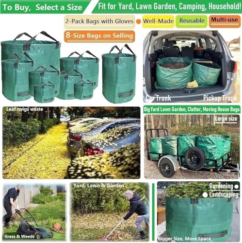Tespher HG-BAG-137GAL Professional 2-Pack 137 Gallon Yard Lawn Garden Bags Big (D34, H34 Inches) Yard Waste Bags thumb #1