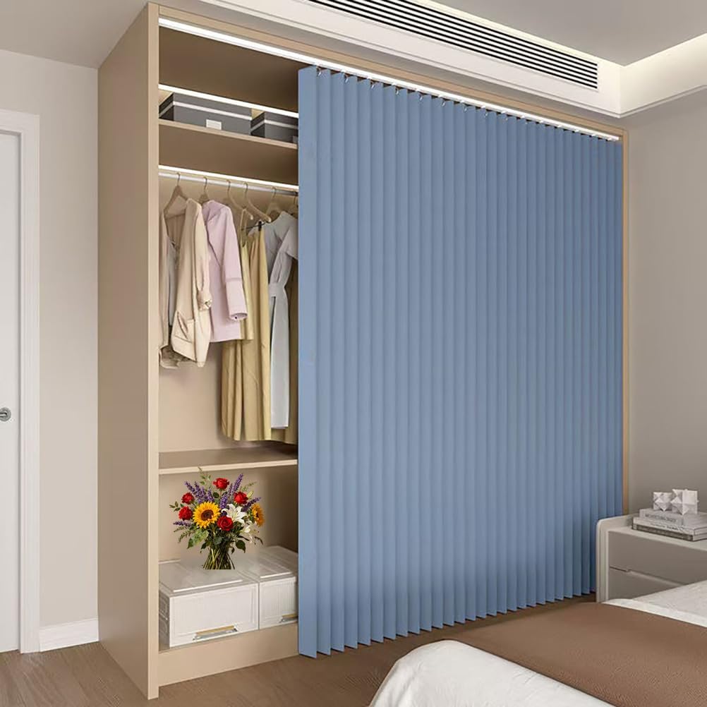 SelfAdhesive Sliding Cabinet CurtainWhite Privacy Screen for Home Office Classroom Room Divider Bookshelf 270cm W x 240cm H Stylish & Functional