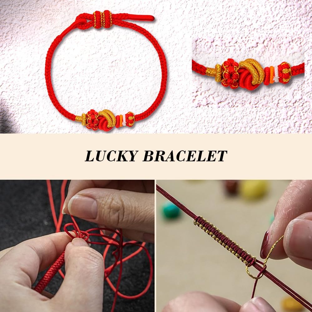 Lucky Bracelet For Women Handmade Tibetan love peace knot Red String Bracelet For Good Luck and Protection Hand Braided Rope Thread - Image 3