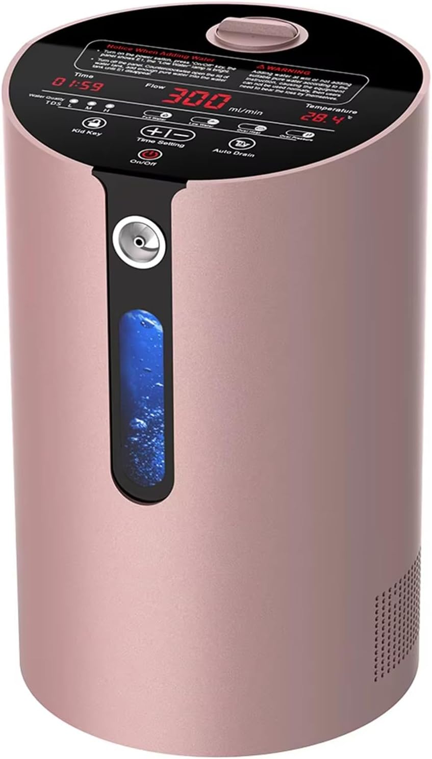 Hydrogen Inhalation Machine, 99.99% High Purity H2 Inhaler, 200ml/min SPE/PEM Ionizer, Hydrogen-Rich Water Generator, for Home Car Travel