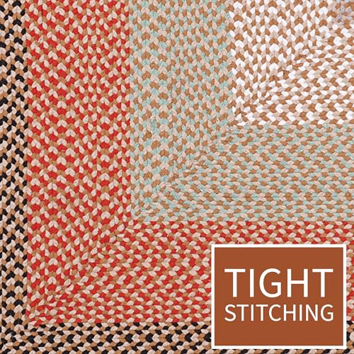 Super Area Rugs Runner 2' X 6' Brown - Red - Green Oval Braided Rug for Farmhouse/Primitive Style Kitchens and Bathrooms - image 8