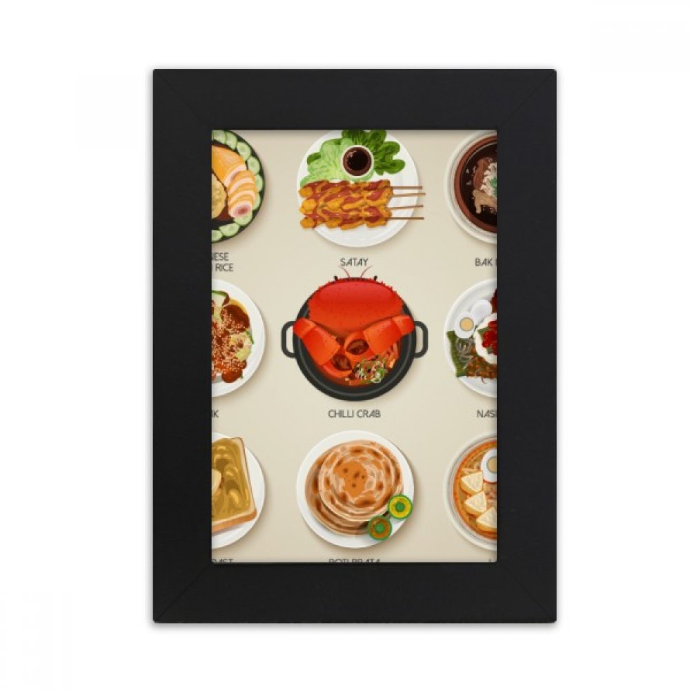 Cadre photo noir decoration bureau motif cuisine Singapour 10.2x15.2 cm