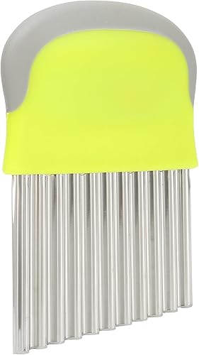 Crinkle Cutter, Stainless Steel Cutting Tool French Fry Cutter Wavy Chopper for Potatoes Carrot Chips and Fruits Vegetable