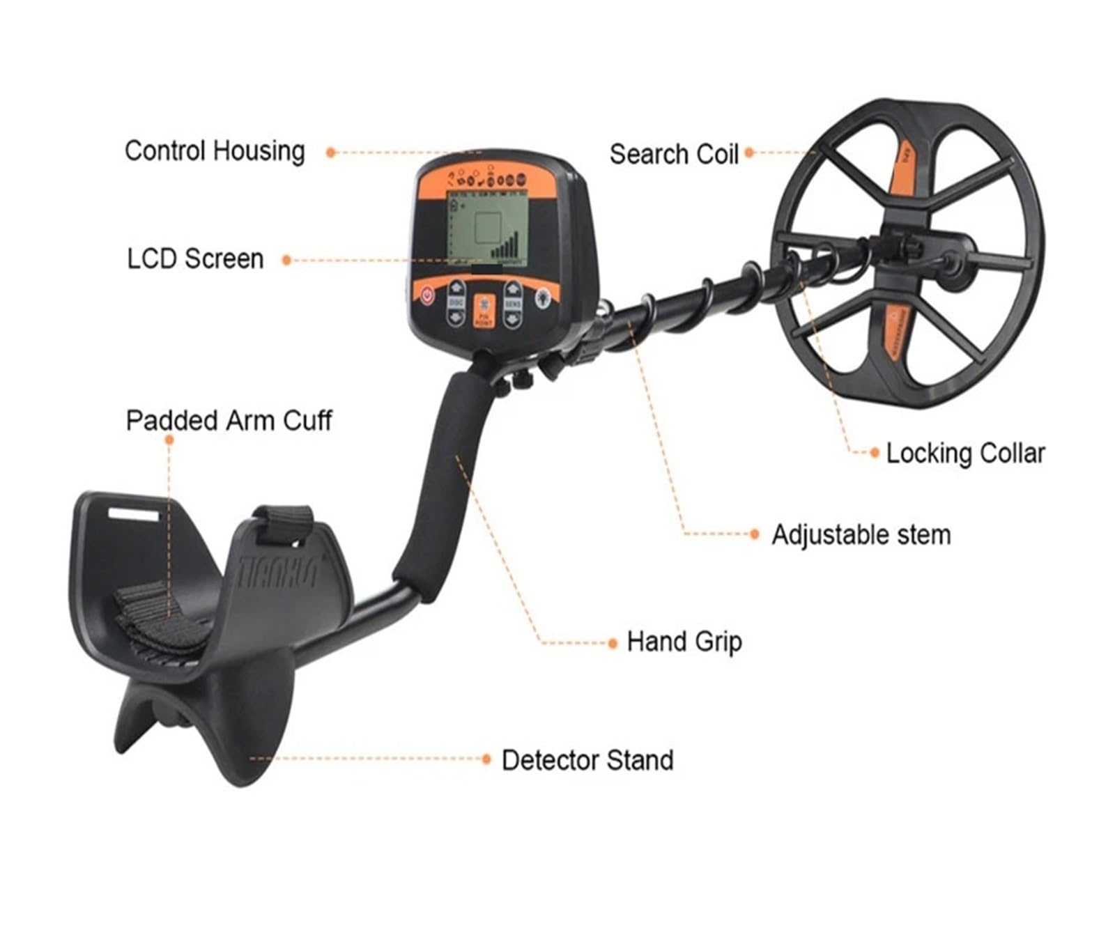 Detector de Metales subterráneo de Alta Profundidad los 2,5m LED TX960 Digger Treasure PinPointer Detector de Oro para la Caza en la Playa/Oro, Alta sensibilidad