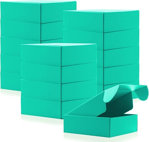 15 cajas de cartón rojo para envío, correo, embalaje de regalos, 6 x 6 x 2 pulgadas (verde)