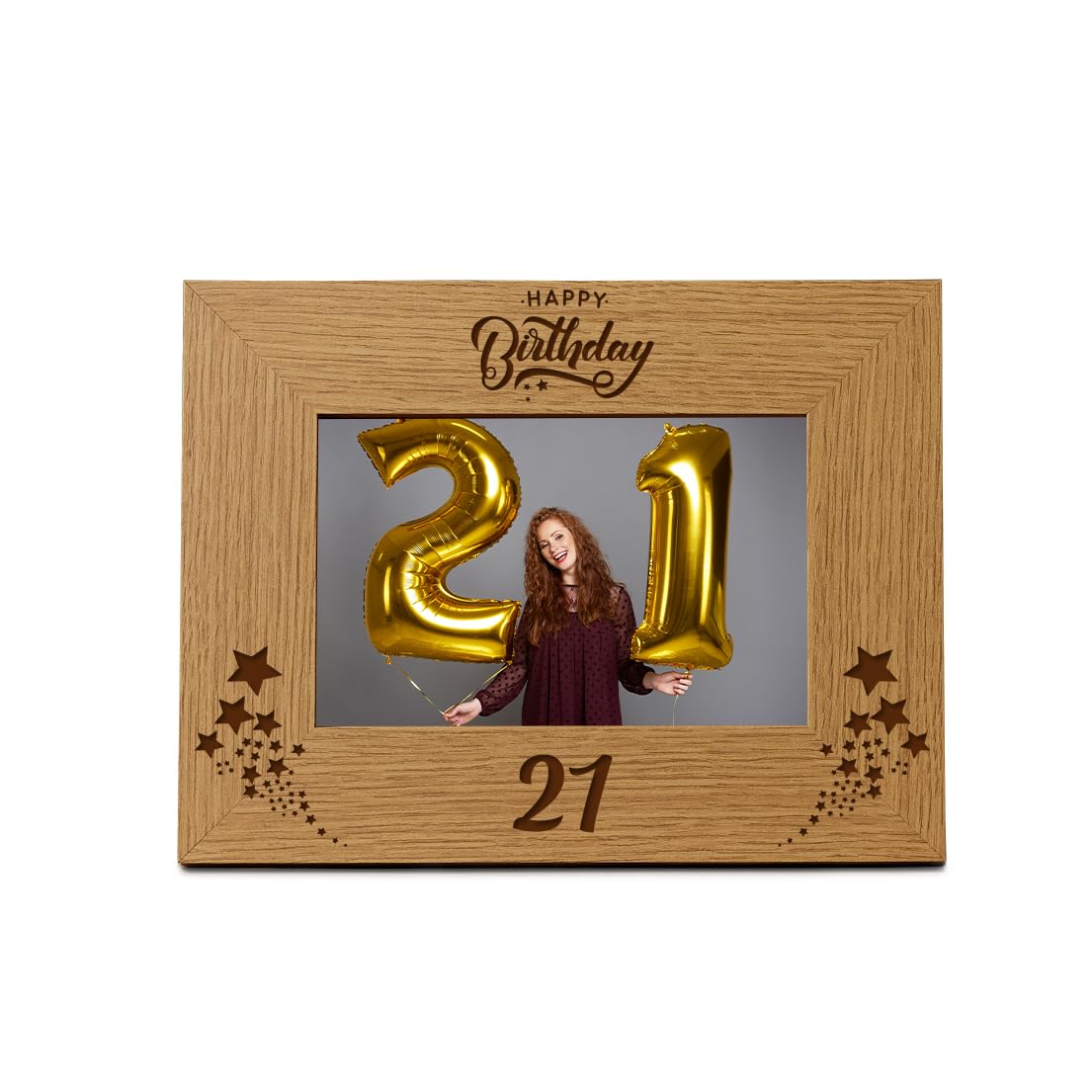 Happy 21st Birthday Wooden Photo Frame Gift (4 x 6 Inch)