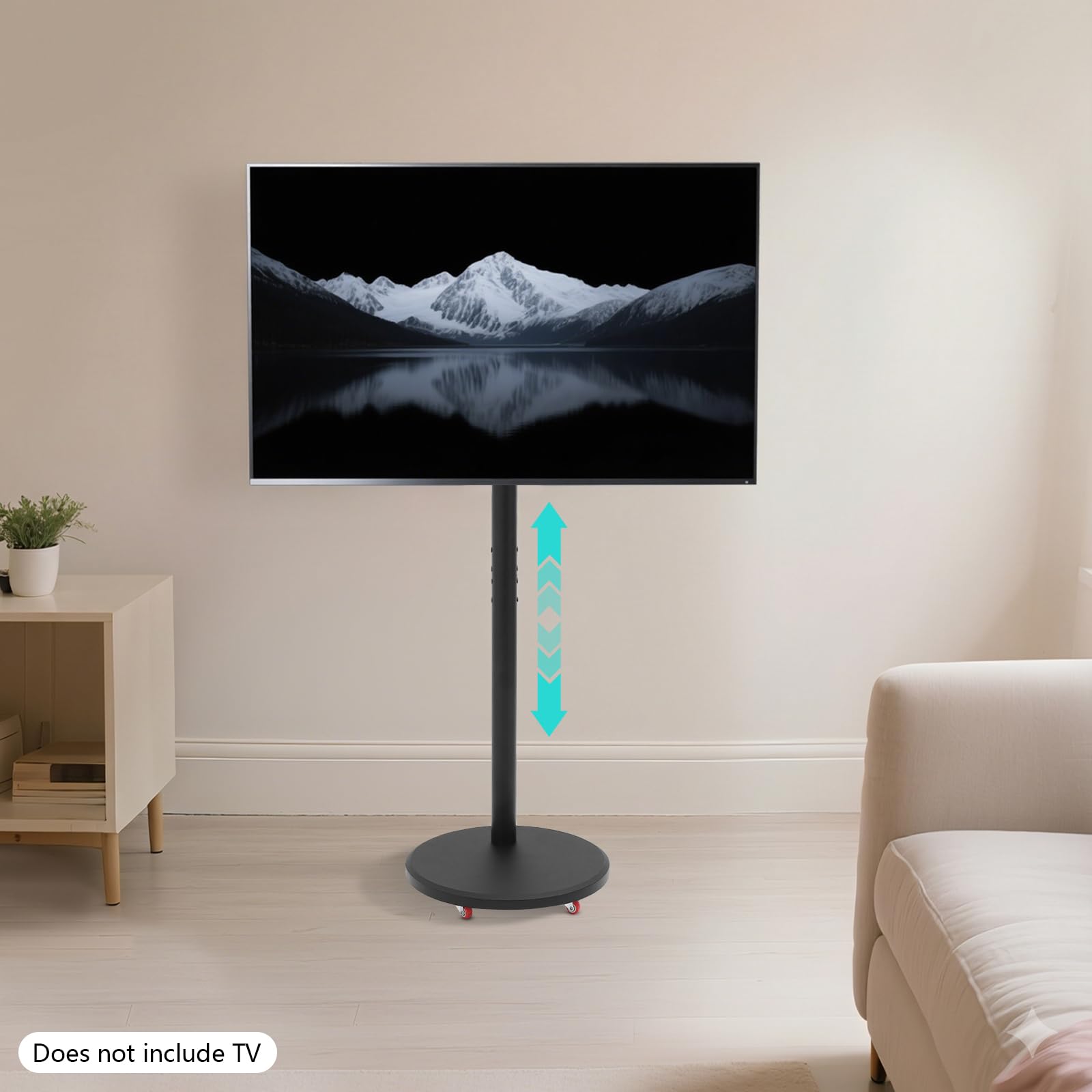 Supporto per TV mobile con ruote e girevole a 360°, universale, portata massima 30 kg, per TV da 10 a 42 pollici, max. VESA 200 x 200, altezza 109 – 121 cm, ideale per soggiorno, camera da letto