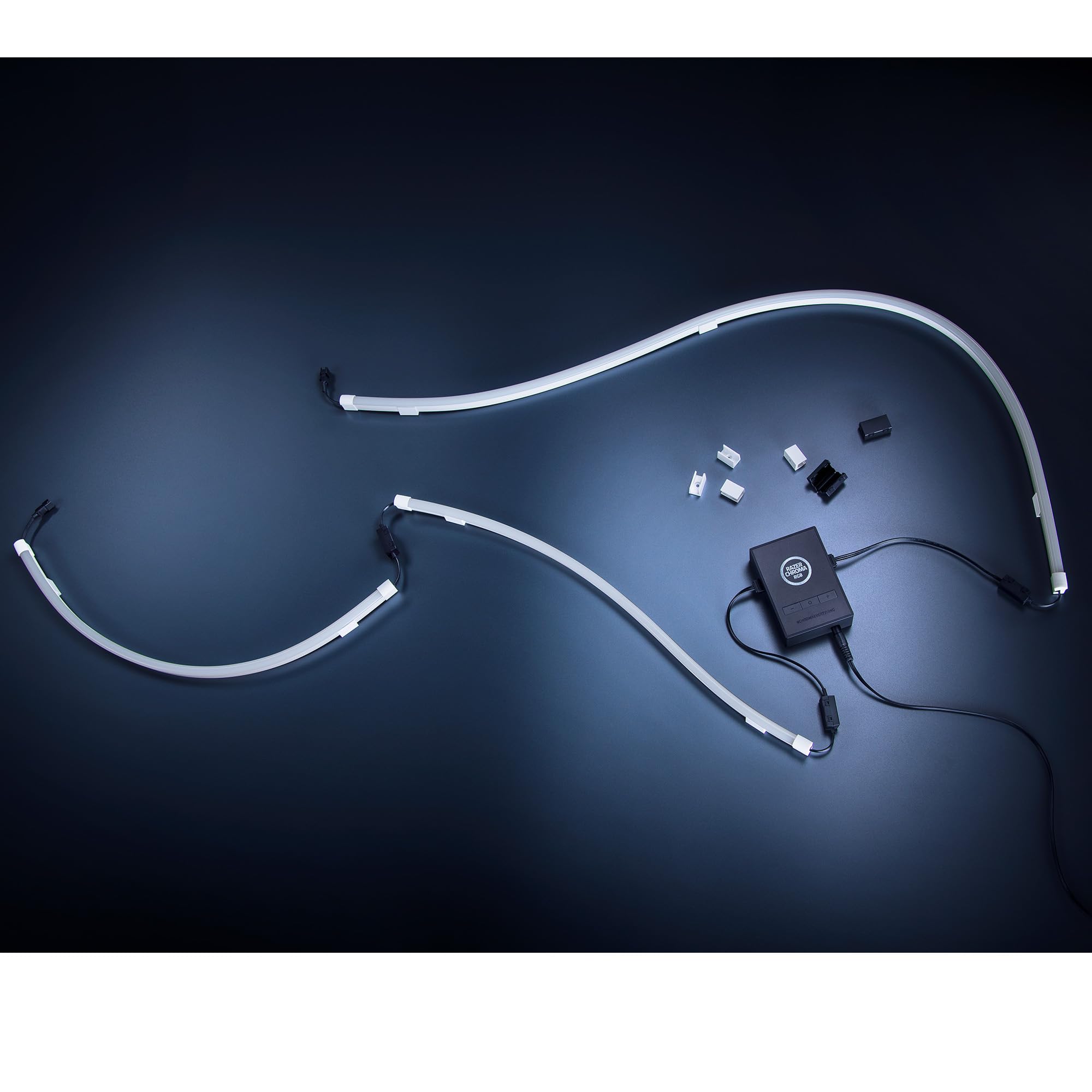 Razer Bandes Lumineuses - Avec Chroma RGB (3 Rubans, 1x100 cm, 2x50 cm; 120 LED Individuelles, Razer HyperSpeed Wireless et Bluetooth, Contrôleur ARGB Sans-fil)