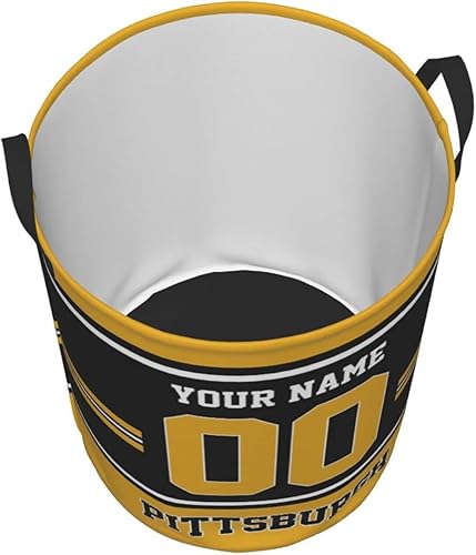 Miniatura 2 de Cesta de lavandería personalizada de Pittsburgh, cesta de lavandería personalizada con nombre y número, cesta de almacenamiento plegable para