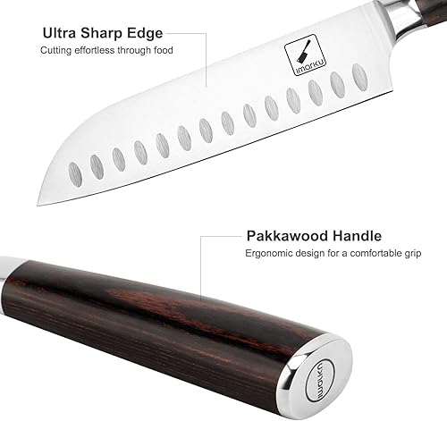 Miniatura 3 de Cuchillo Santoku cuchillo de cocina de 7 pulgadas cuchillo de cocina japonés ultraafilado cuchillo de chef japonés de acero inoxidable alemán