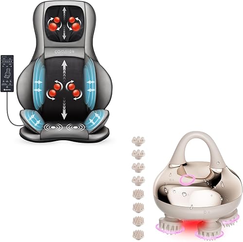 COMFIER Masajeador de cuello y espalda Shiatsu y masajeador de cuero cabelludo