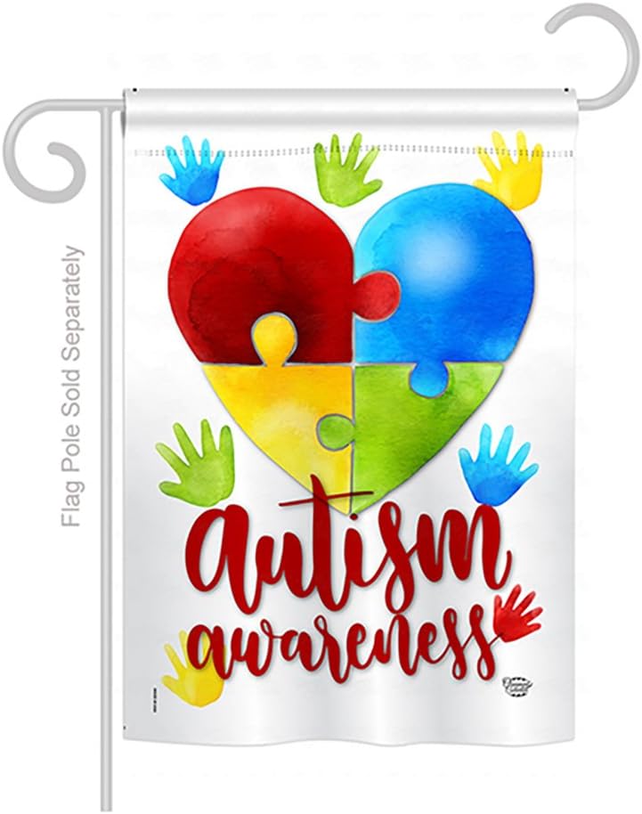 Autism Awareness Garden House Flags Set Support Inspirational Survivor Ribbon Prevention Cancer Breast BLM Small Decorative Gift Yard Banner Made In USA 28 X 40