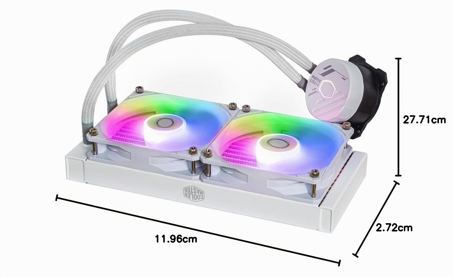 Cooler Master MasterLiquid 240L Core ARGB Dissipatore a Liquido per CPU - Pompa Gen S a Doppia Camera, Radiatore Superiore e Ventole ARGB da 120 mm, Staffe LGA 1700 e AM5 - Bianco