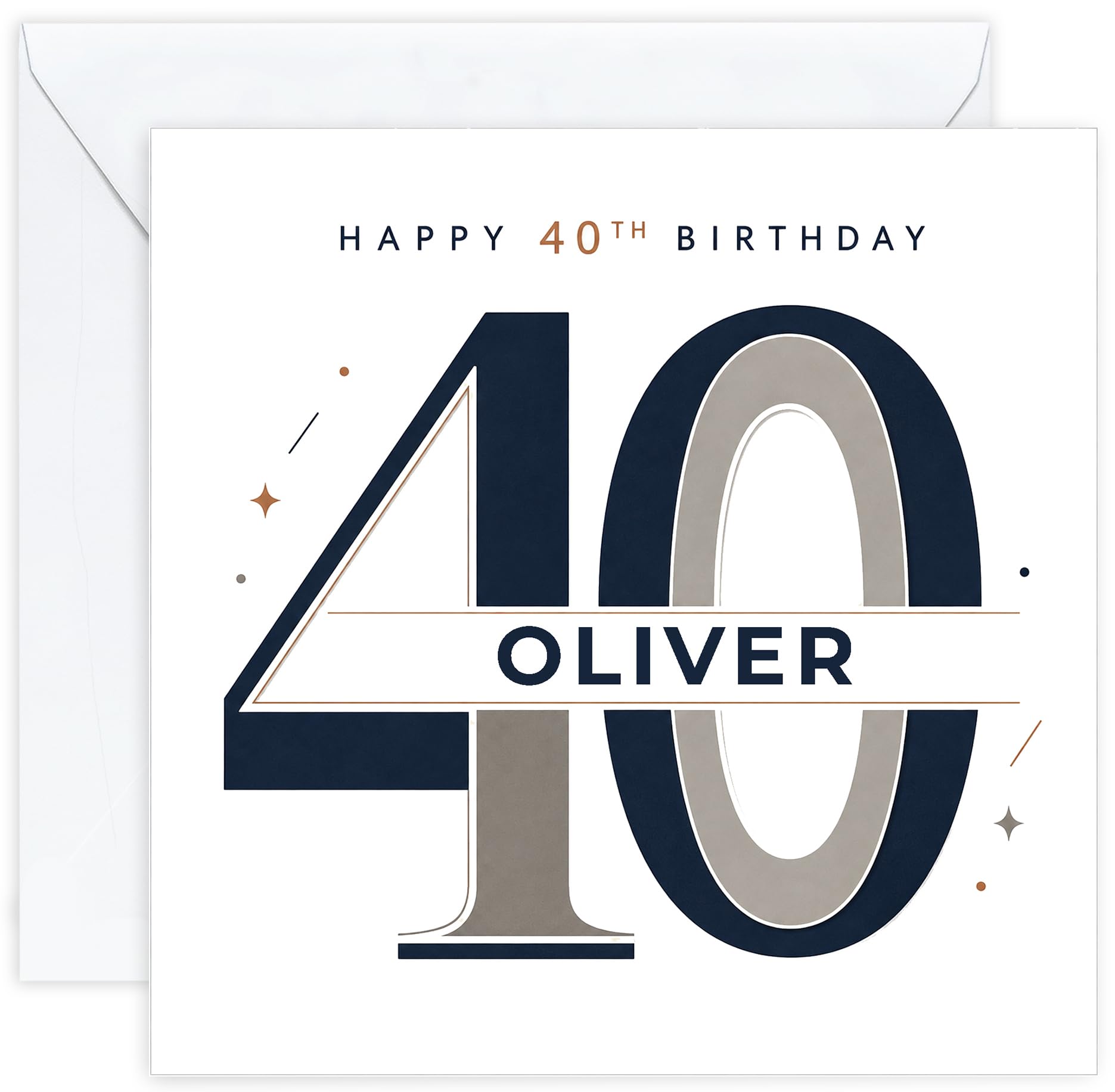 Personalised 40th Birthday Card for Men with Name | Fortieth Birthday Card for Him | 40 Year Old Birthday Card | Husband Dad Son Brother Friend (Design 10)