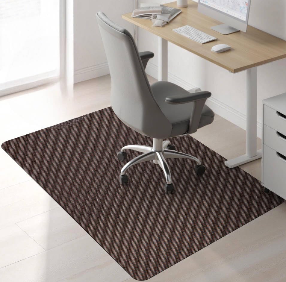 Image of Sycoodeal Chair Mat, 40 inch x 48 inch Office Chair Mat for Hardwood and Tile Floor, Heavy Duty Floor Protector for Rolling Chairs, Non-Slip,Computer Mat for Home Office(Brown)