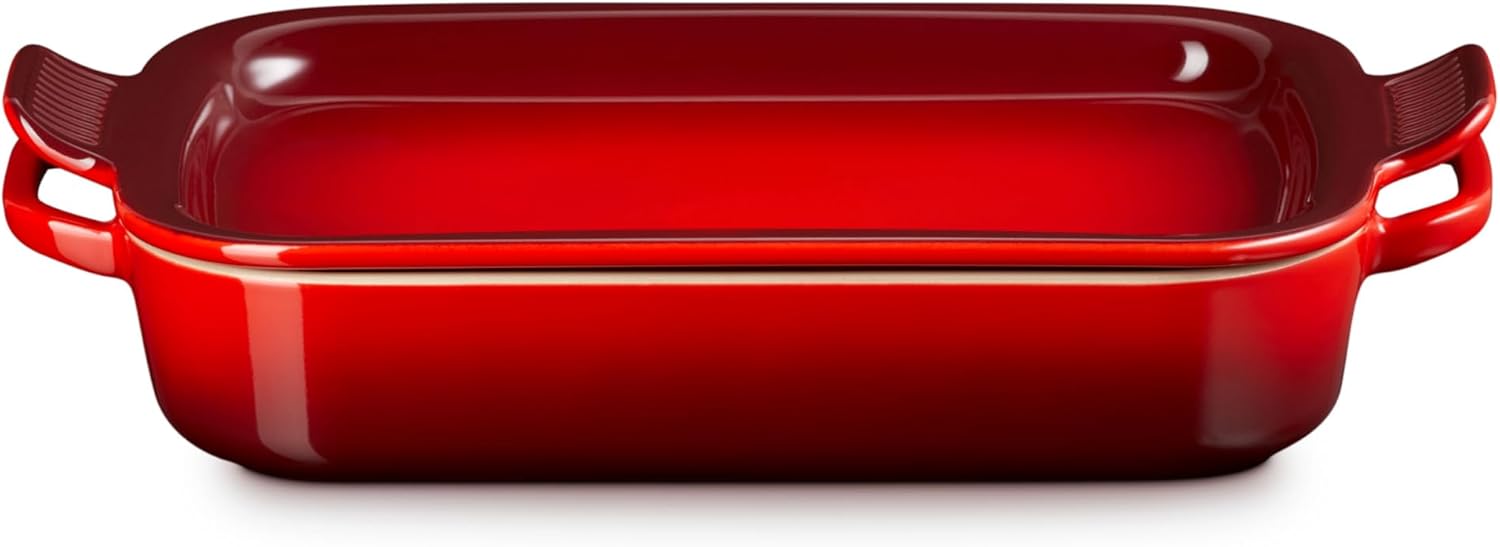 Le Creuset Stoneware Rectangular Dish with Platter Lid, 3 qt., Cerise