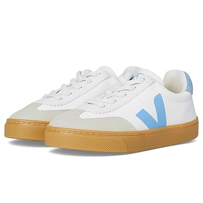 VEJA Kids Small Volley Canvas (Little Kid/Big Kid) Kids Shoes White/Aqua