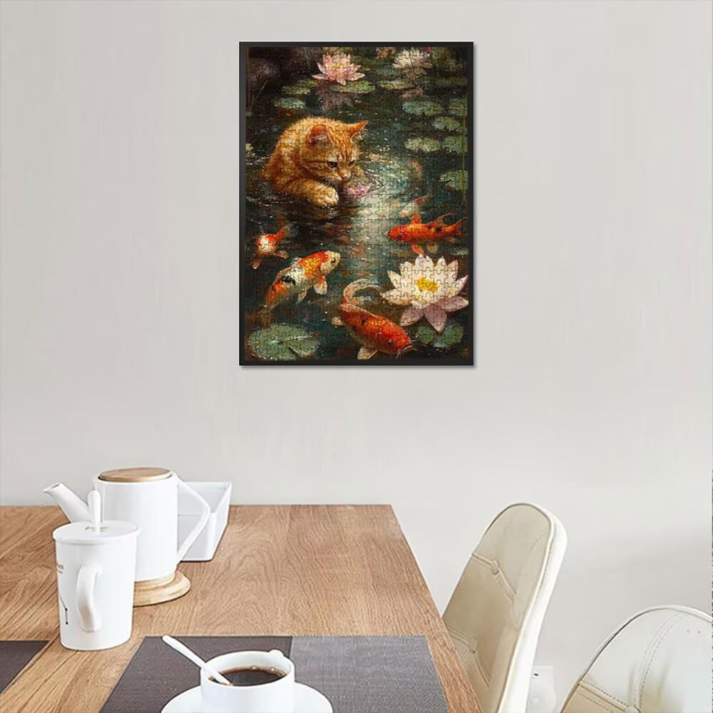 Puzzle z kotem, 2000 elementów, klasyczne puzzle, gra zręcznościowa dla dorosłych, puzzle dla całej rodziny, z pięknym opakowaniem, dekoracja DX0YL3-493