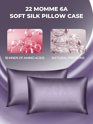 Miniatura 2 de SGMSILK - Funda de almohada de seda de morera para cabello y piel, 22 Momme - Funda de almohada de seda natural con cremallera oculta, 6A, suave y
