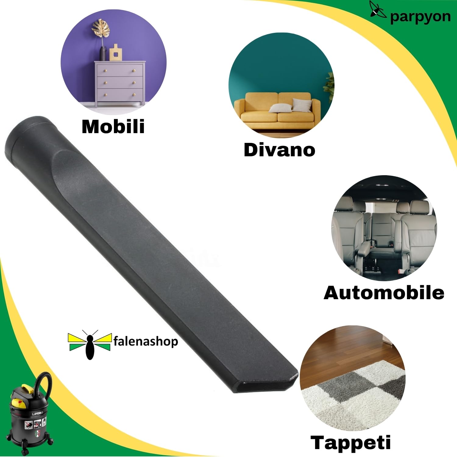 Bocchetta A Lancia Per Aspirapolvere FUANA - 44 Mm, Per Pulizia Fessure E Angoli, Compatibile Con Modelli Industriali - Foto 4