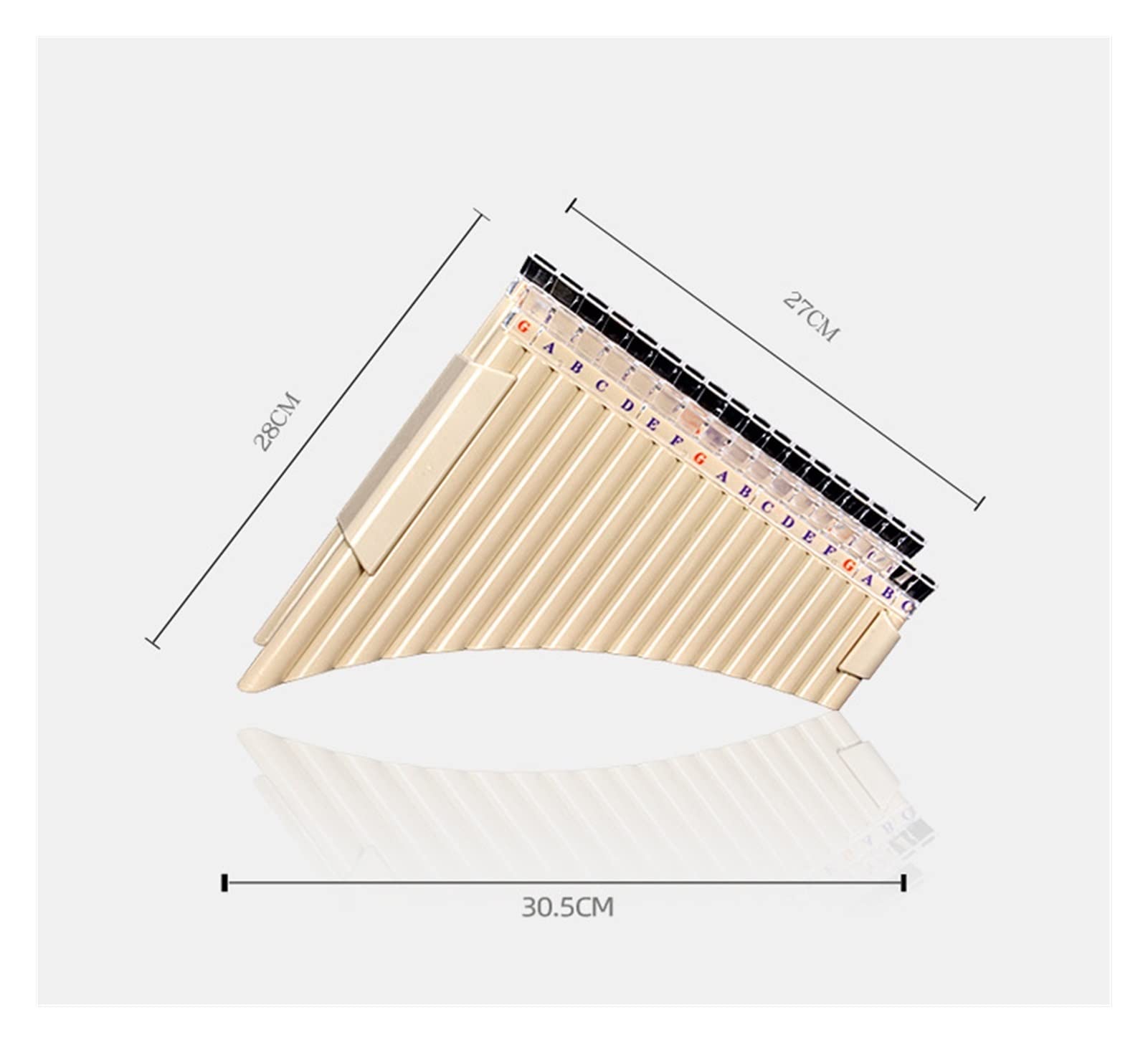 Flauto Pan Strumento Musicale A Fiato Tradizionale In Plastica ABS Con Flauto Di Pan A 36 Tubi Strumenti a fiato tradizionali (Color : Beige)