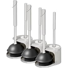 FORASTO 2 in 1 Toilet Plunger and Brush Set,Extended Handle Plunger,Toilet Bowl Brush Plunger Set,Bathroom Cleaning Tools,Cleaning Brush,Toilet Brush Plunger Combo,Cream Grey21inch Pack of 3