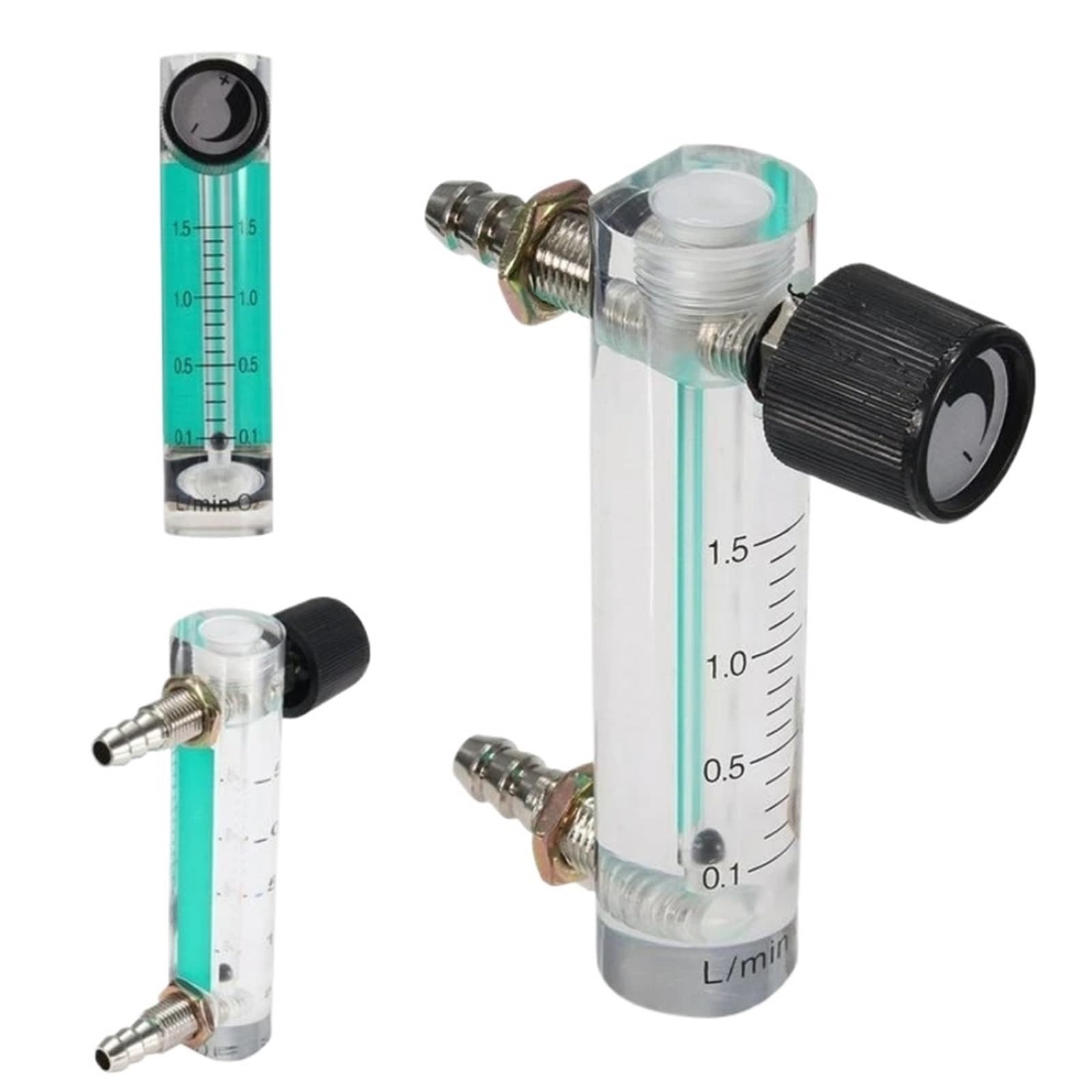 Medidor de Flujo de Aire Regulador de Gas， Medidor de Flujo de Gas de oxígeno y Aire Medidor de Flujo Indicador de Flujo de Contador(110l per Min 116mm)
