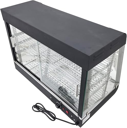 Miniatura 9 de Vitrina de 35 pulgadas de arco circular de alimentos, tres capas de vidrio con perspectiva de cuatro caras, para pizza, sándwich, huevo, tarta de