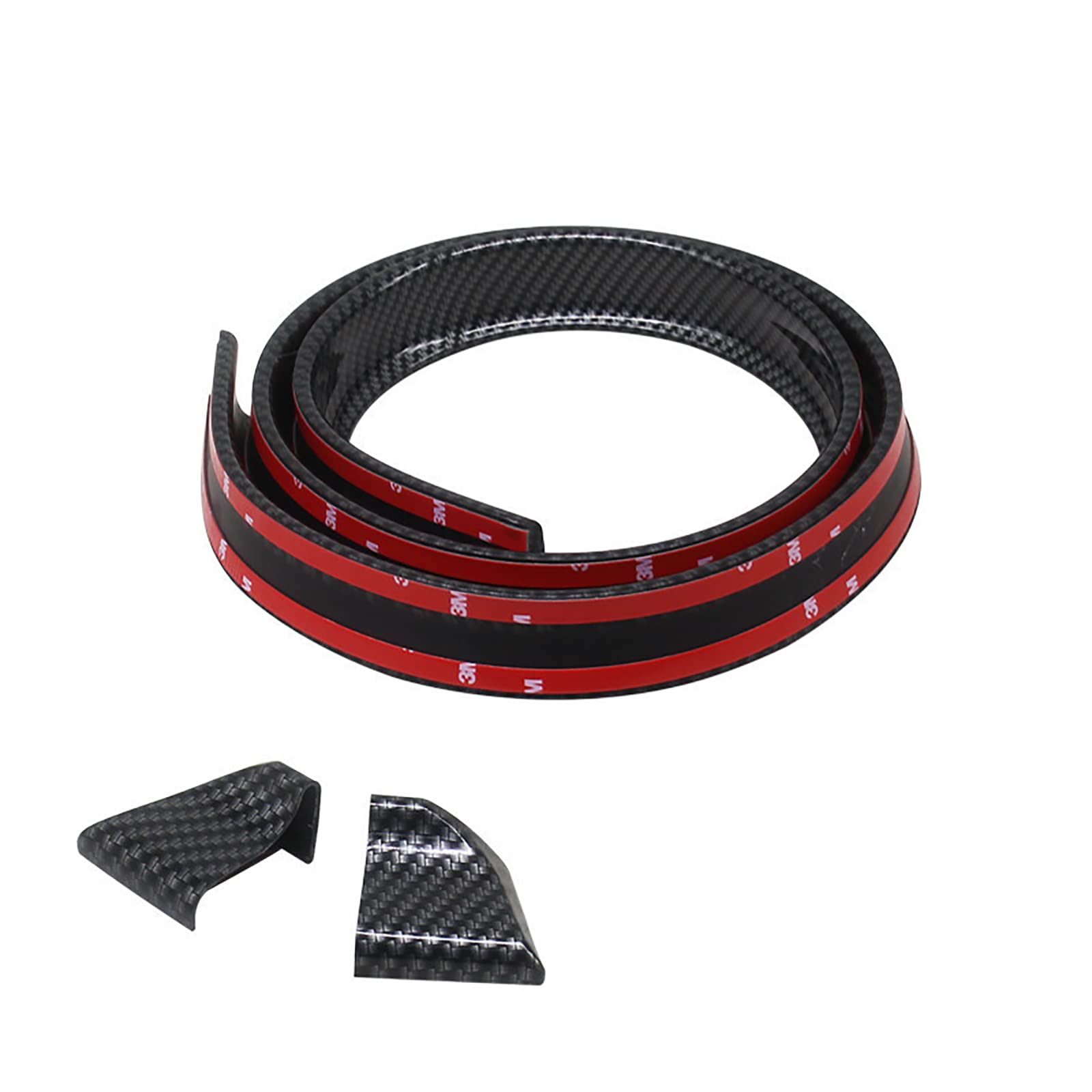 Buy MSCRP Universal Black Carbon Fiber Trunk Spoiler Lip Kit, Car