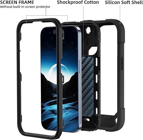 Miniatura 2 de MARKILL Funda compatible con iPhone 15 Pro de 6.1 pulgadas con soporte de anillo, protección contra caídas de grado militar, cuerpo completo,