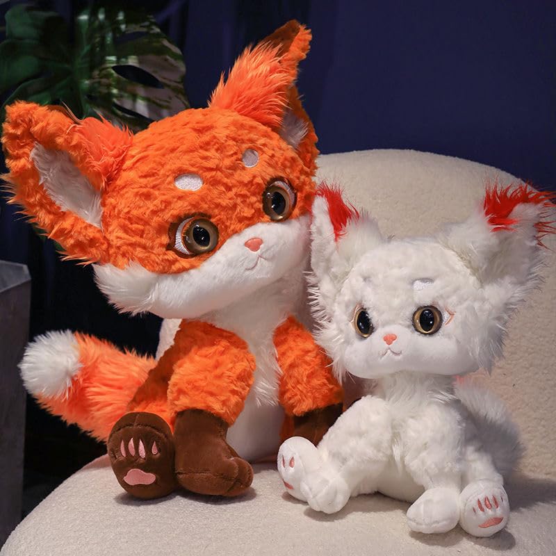 Fuchs Kuscheltier PlüSchtiere,SüßEs Stofftiere Fuchs PlüSchkissen, Squishy Plushies, Kuschelkissen Geschenk & Kuscheln – GemüTliches Schmusetier (Orange,55cm)