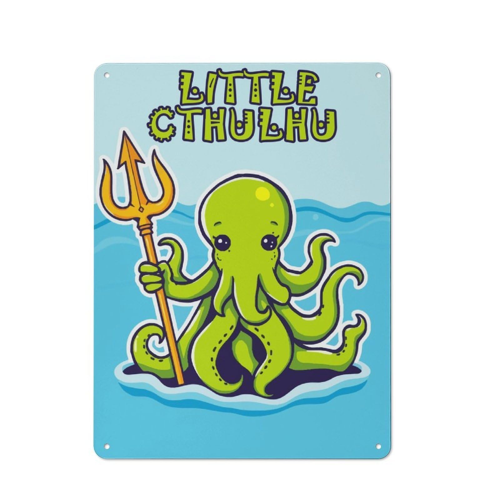 Junmoney Cute Cthulhu Octopus Country Country Metal Sign 40X30cm Featuring Rustic Kitchen Decor For Cottage, Kitchen, Hallway Or Breakfast Nook