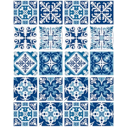 BESPORTBLE Lot de 10 Stickers Muraux en PVC 20X20 CM Autocollants Repositionnables Étanches et Anti-Huile pour Carrelage la Cuisine et Salle de Bain...