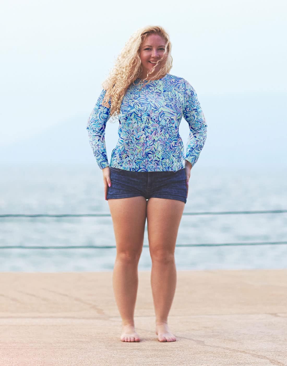 HDE Plus Size Rash Guard for Women UPF 50 Quick Dry Long Sleeve Swim Top - Image 2