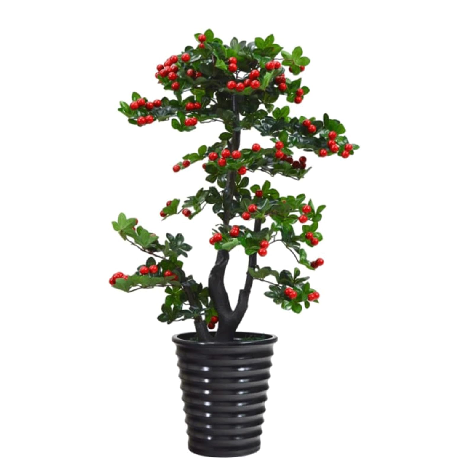 GLJTUO fake tree Artificial Trees 4.1ft Fake Tree Cherry Fruit Tree With Pot Simulation Tree Potted For Home Office Garden Decor Faux Tree Realistic Design