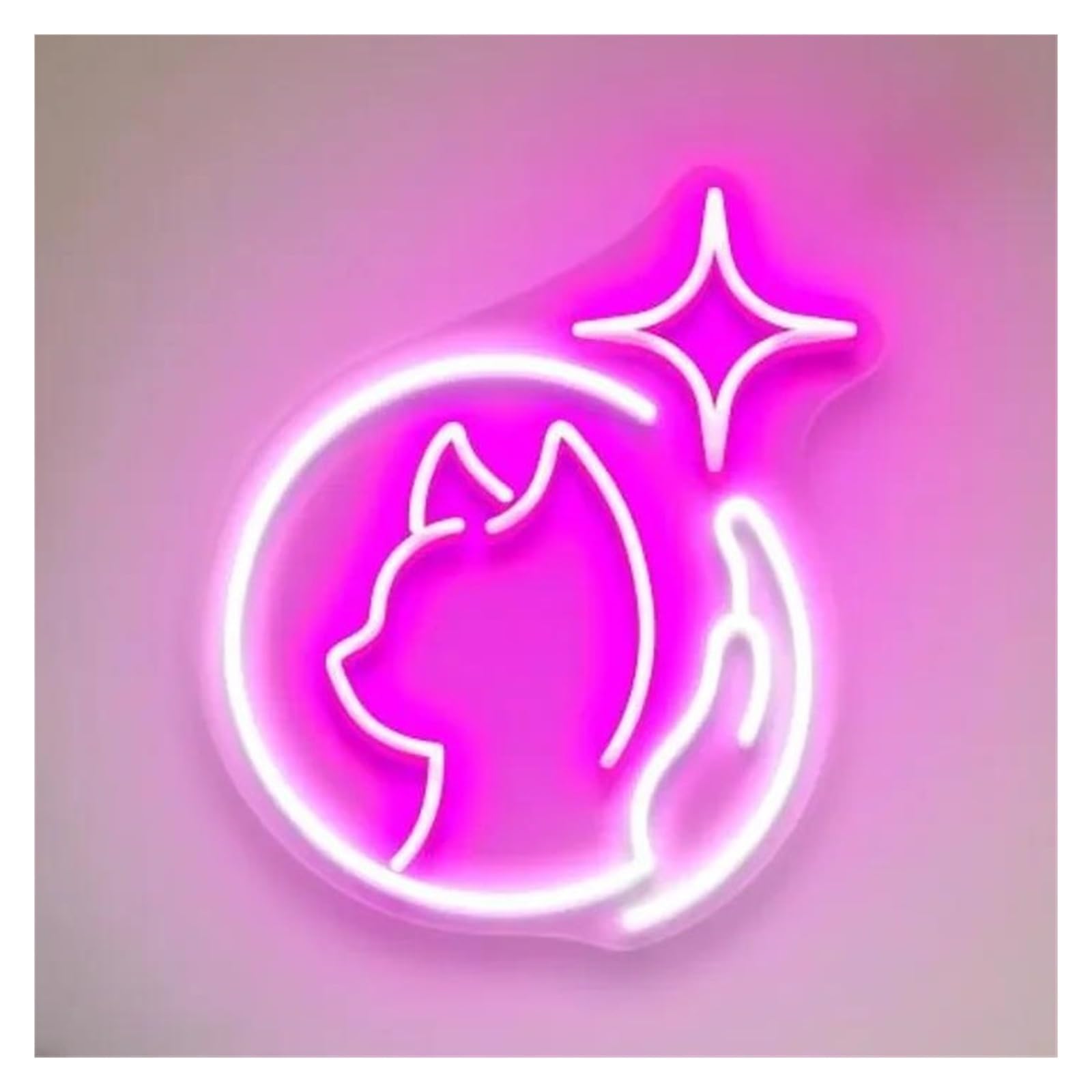SHOUXI Sign Lamp Cats Hugging Neon Sign, USB Powered Cute Animal Pet Shop Nursery Kid Room Home Decor 38cm(B)