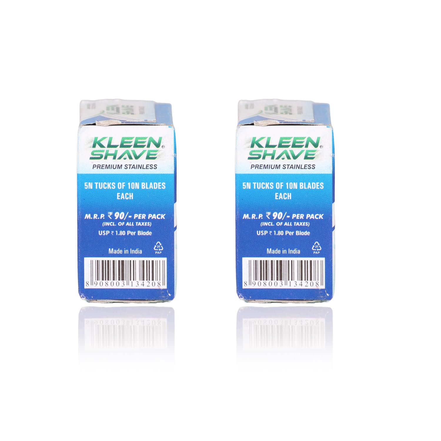 Kleen Shave Double Edge Shaving Razor Blades, Premium Stainless,Saloon Pack,2 Count(pack of 50 Blades Each)