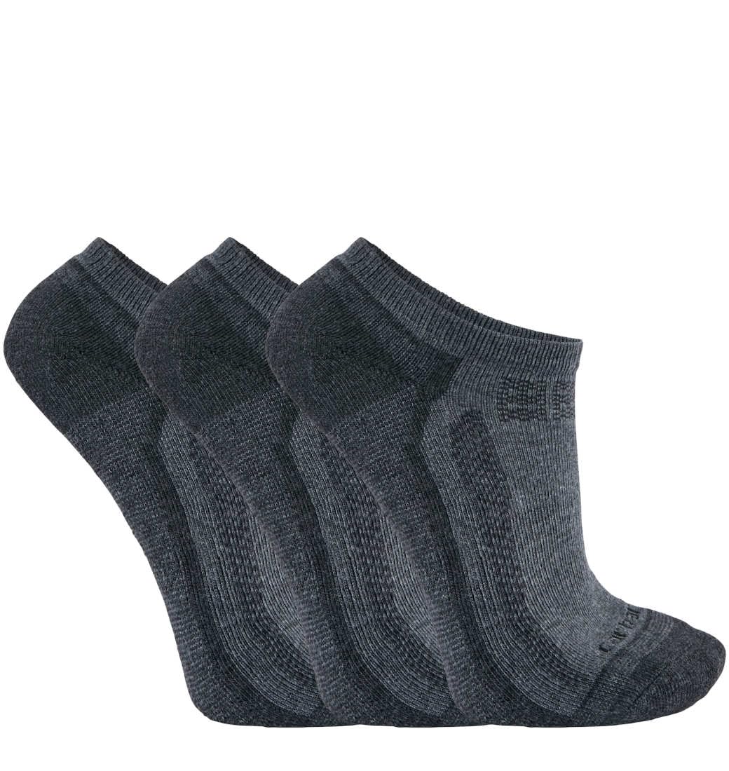 Carhartt Men's Force Midweight Sock 3 Pack, Charcoal, Large
