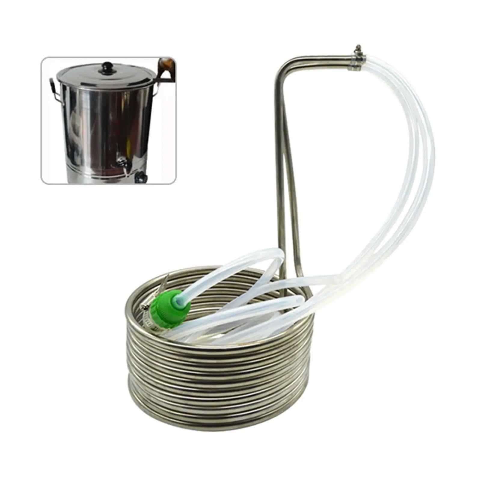 Serpentín Enfriador de Mosto Tubo de Acero Inoxidable Suministros de Cocina Restaurante Accesorio de elaboración de Cerveza casera Hotel Acero Inoxidable Múltiples Aplicaciones(Argent)