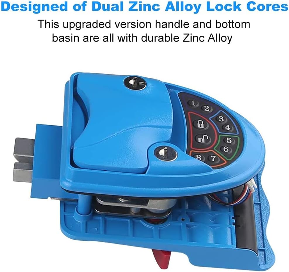 RV Keyless Entry Door Lock, Zinc Alloy Metal Lock, Backlit Keypad, Key Fobs, Easy to Install, Adjustable Volume, 2 Keys, for Travel Trailer