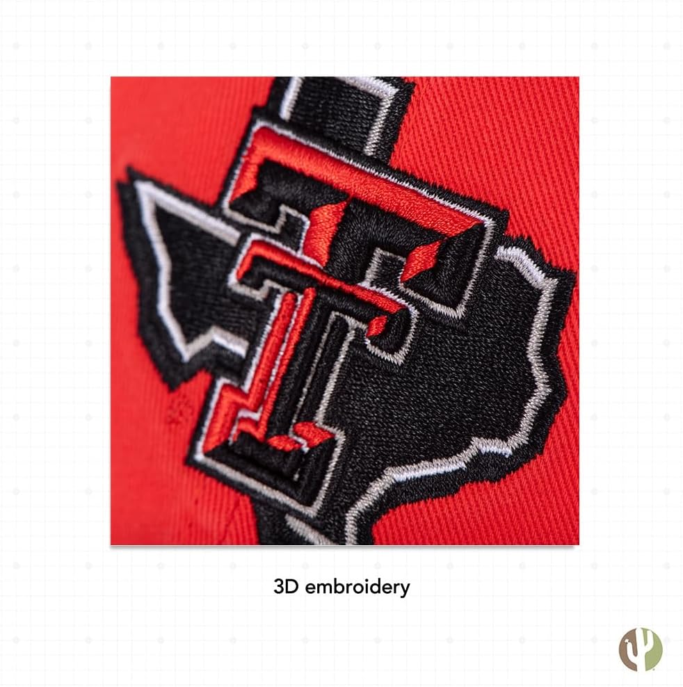 Desert Cactus Texas Tech University Baseball Hat TTU Red Raiders Brimmed Embroidered Cap Adjustable Cloth Strap Adult Type B - Image 5