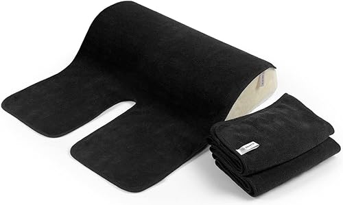 SkinPerfect - Toalla facial de spa de lujo  para esteticista, cosmetólogo, masajista  Microfibra suave  Juego de 3 - Negro