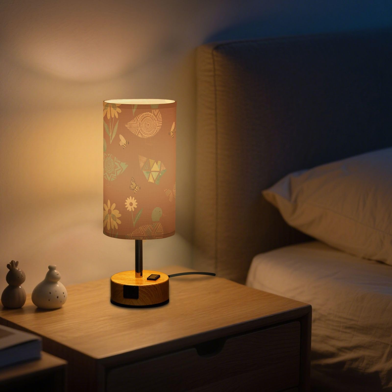 Yuiboo Lampy stołowe z portami USB C+A, lampki nocne