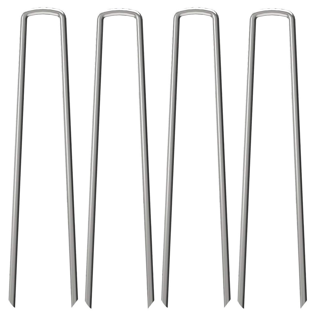 Paquete de 100 Grapas galvanizadas de 12 Pulgadas, estacas de jardín de Metal para jardinería, antioxidantes, Resistentes, estacas de césped para Suelo, estacas de Patio para Barrera de