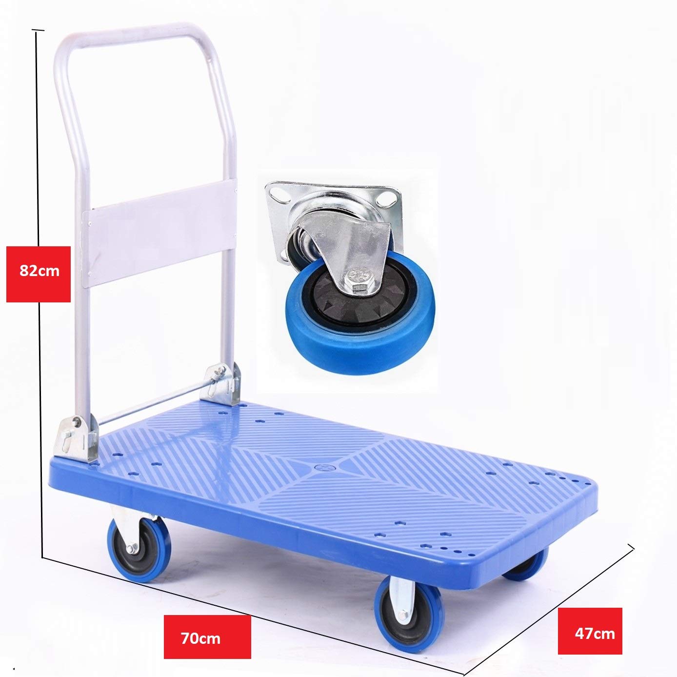Buy Rubik Flatbed Trolley Foldable 300KG Capacity PVC Platform Hand