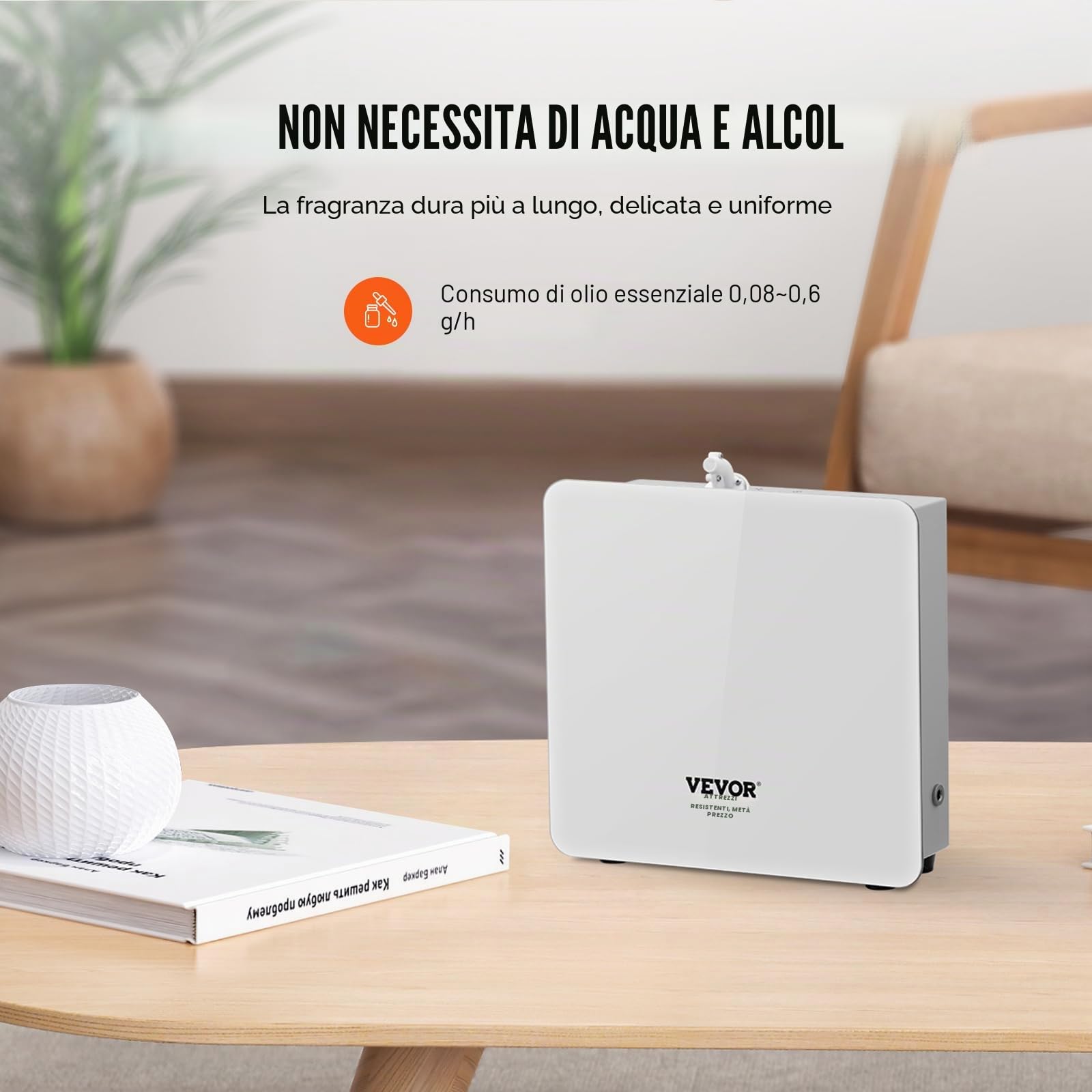 VEVOR Macchina dell'Aria profumata, diffusore di Olio Essenziale Bluetooth 480 ml, diffusore di fragranze Senza Acqua ad Aria Fredda, Macchina diffusore per aromaterapia per casa, Ufficio, Hotel, Spa