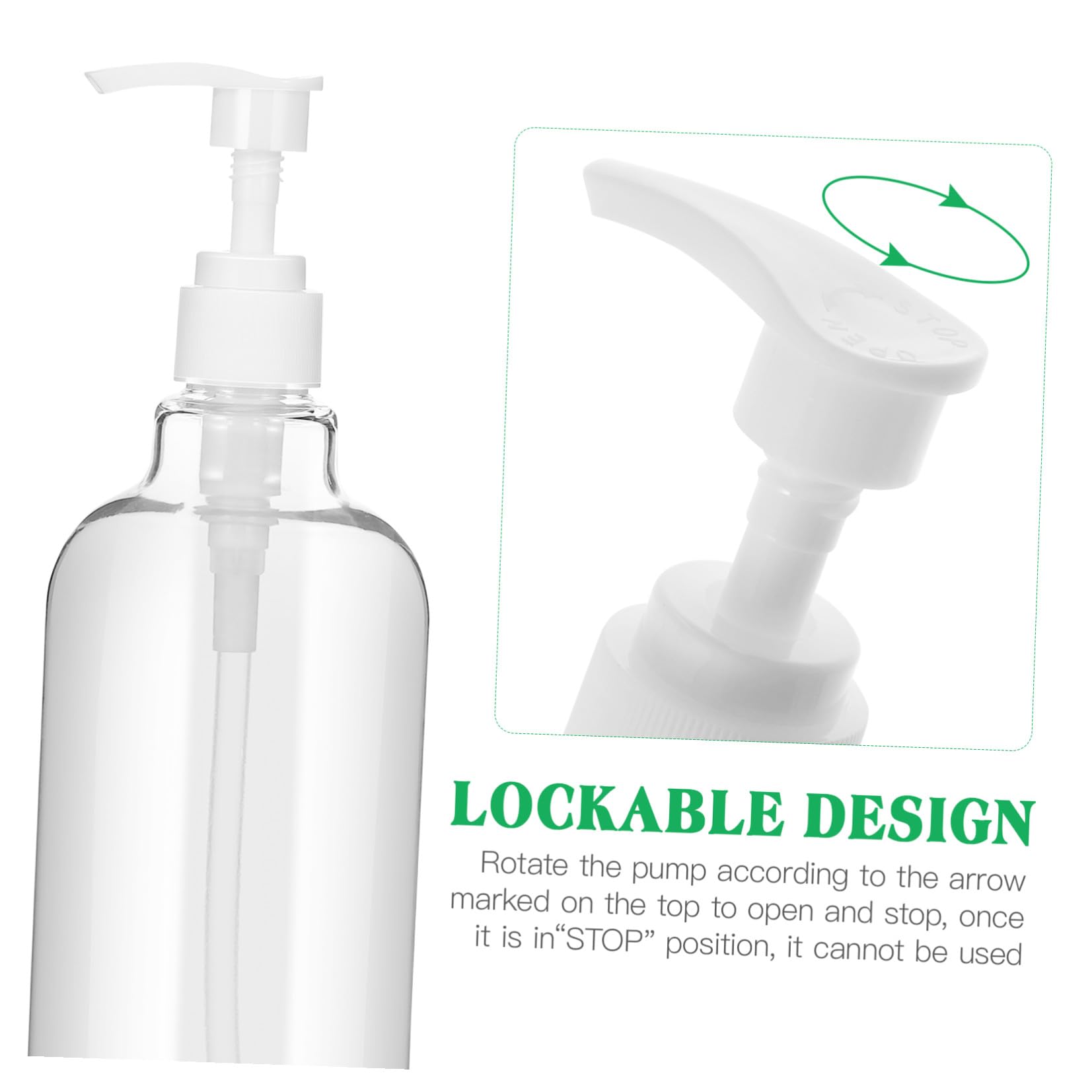TOPBATHY 8 Stücke Pumpflasche Nachfüllbar Pumpspender Leer Handgel Pumpe Gelspender Reinigung Flüssigkeiten Flasche Pumpseifenspender für Shampoo Lotion Küche Bad (500ML)