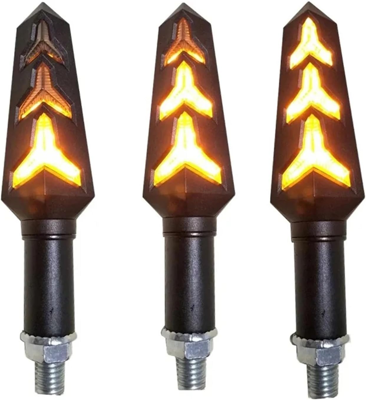 Mini uniwersalne wskaźniki Kierunkowskazy motocyklowe 4 szt. Uniwersalne kierunkowskazy motocyklowe LED z płynącą wodą, elastyczne, giętkie, migoczące, bursztynowe