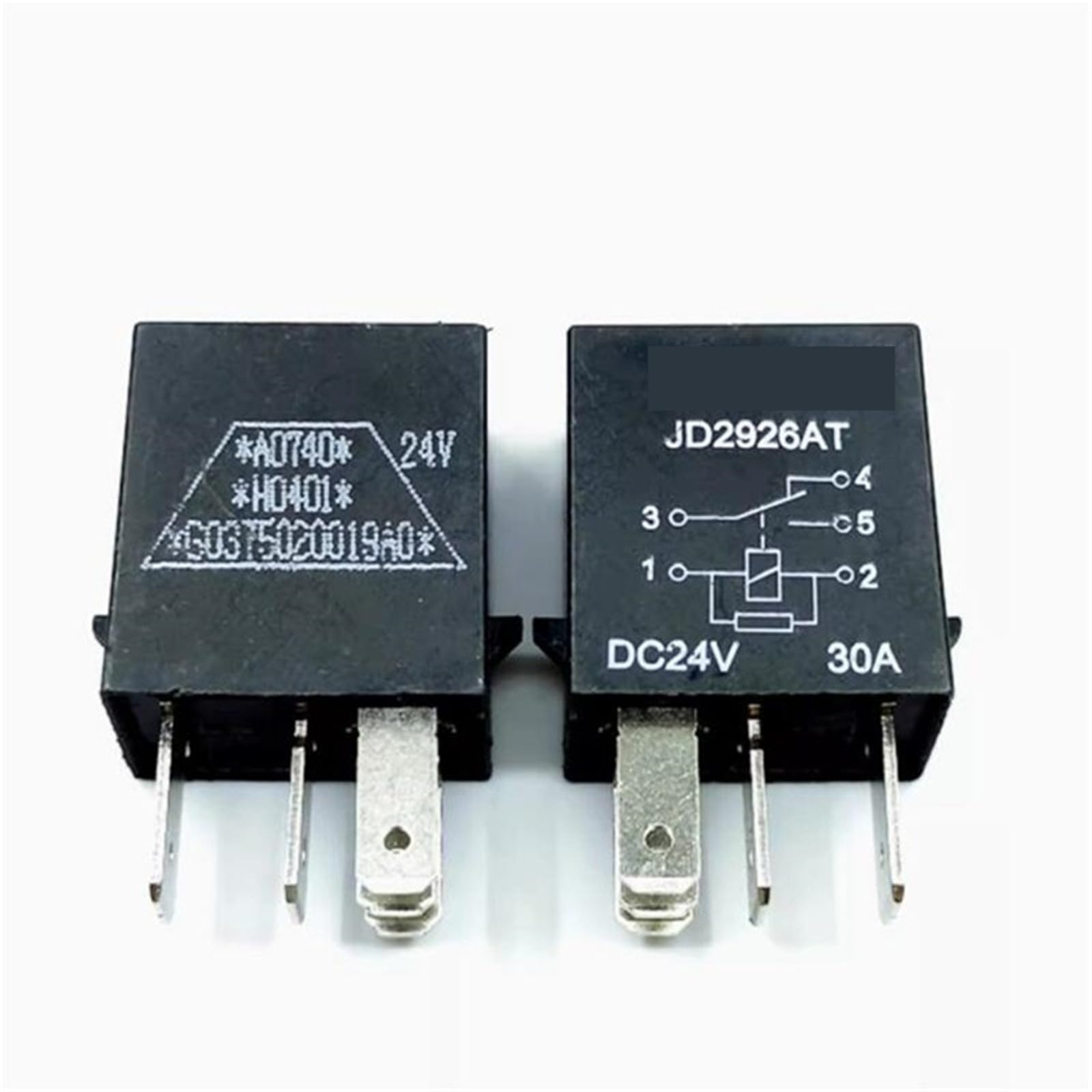Relais JD2926AT 24V CC 30A à contact en alliage résistant et broches renforcées pack de 10